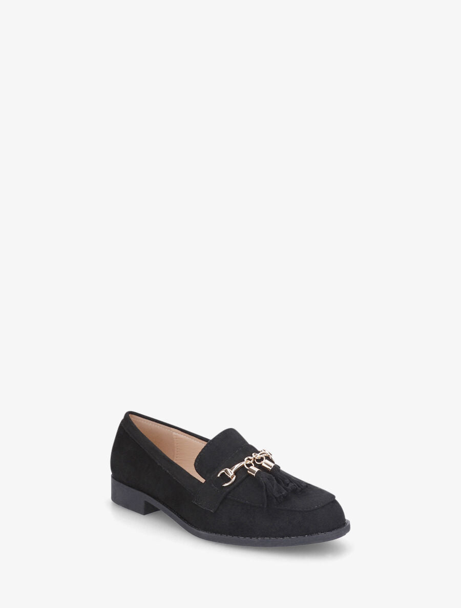 Mocassins unis en suédine - Noir - 2