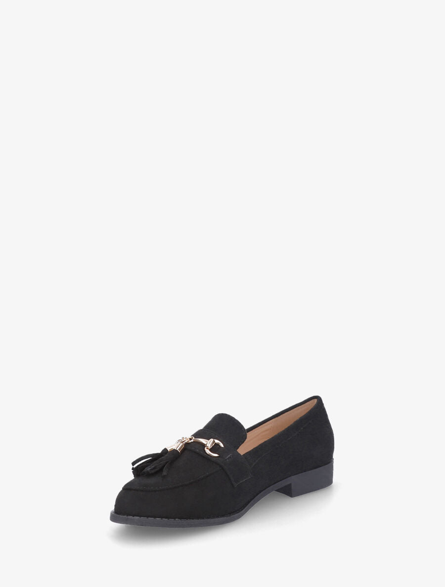 Mocassins unis en suédine - Noir - 3