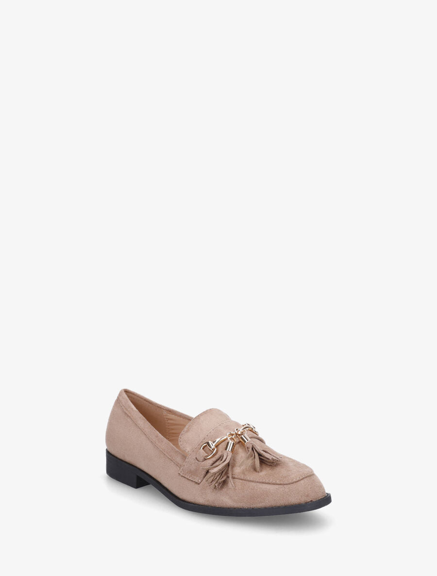 Mocassins unis en suédine - Taupe - 2