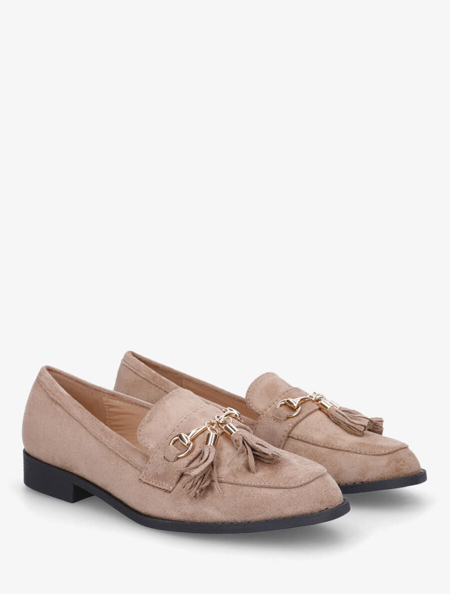 Mocassins unis en suédine - Taupe - 4
