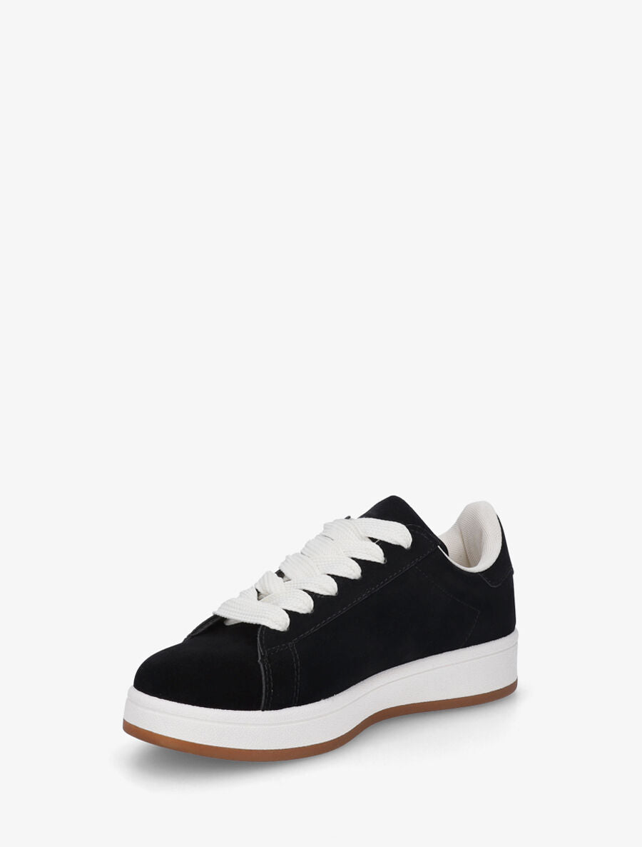 Sneakers en suédine à flocage - Noir - 3