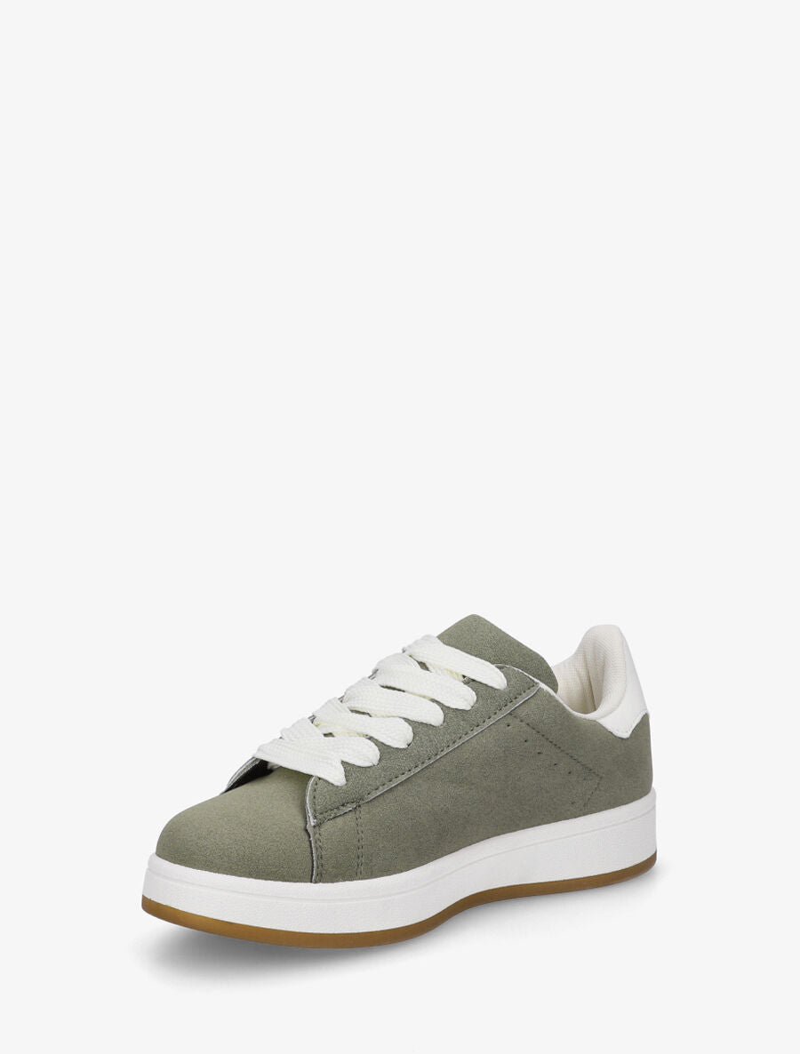 Sneakers en suédine à flocage - Kaki - 3