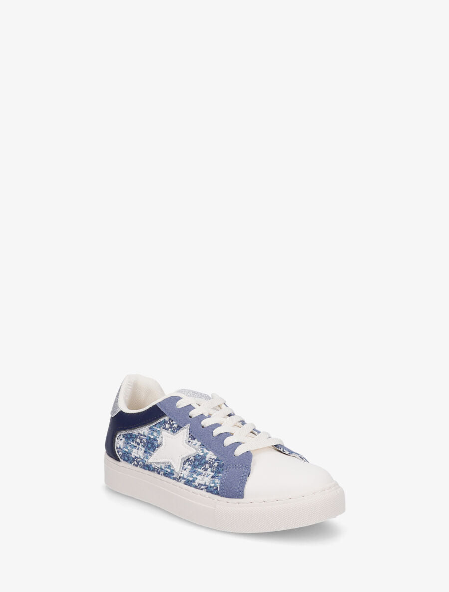 Sneakers en simili à détail étoile - Bleu - 2