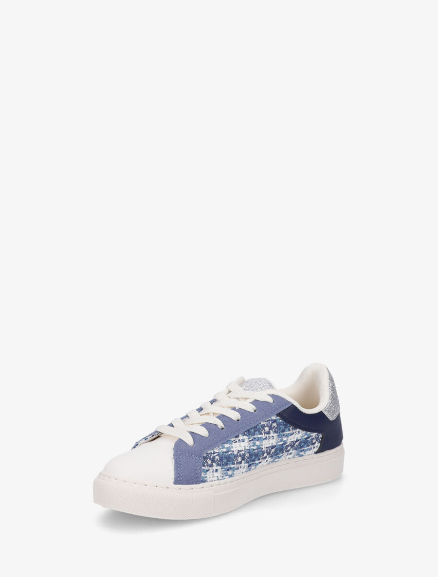 Sneakers en simili à détail étoile - Bleu - 3
