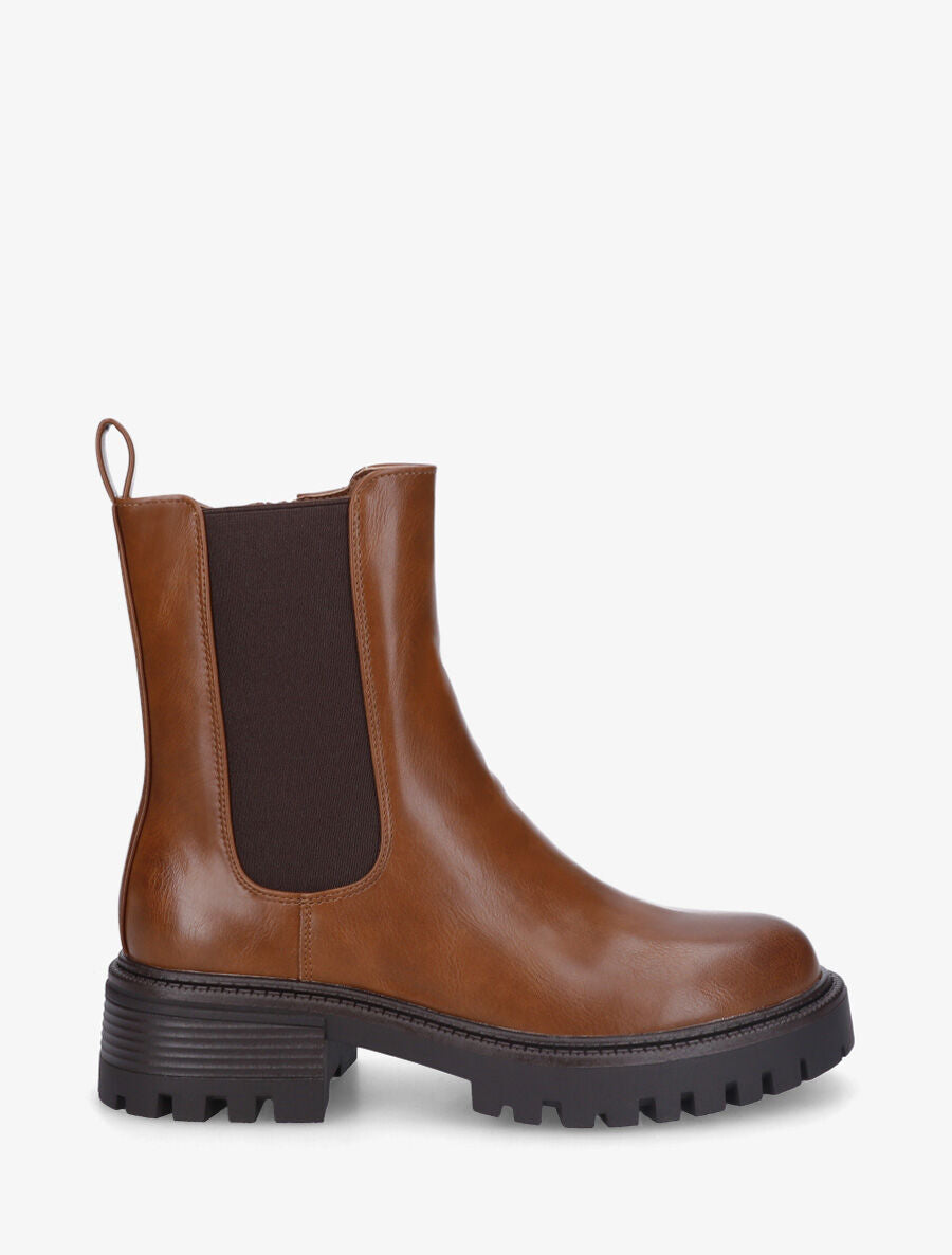 Bottines montantes élastiquées - Camel - 5