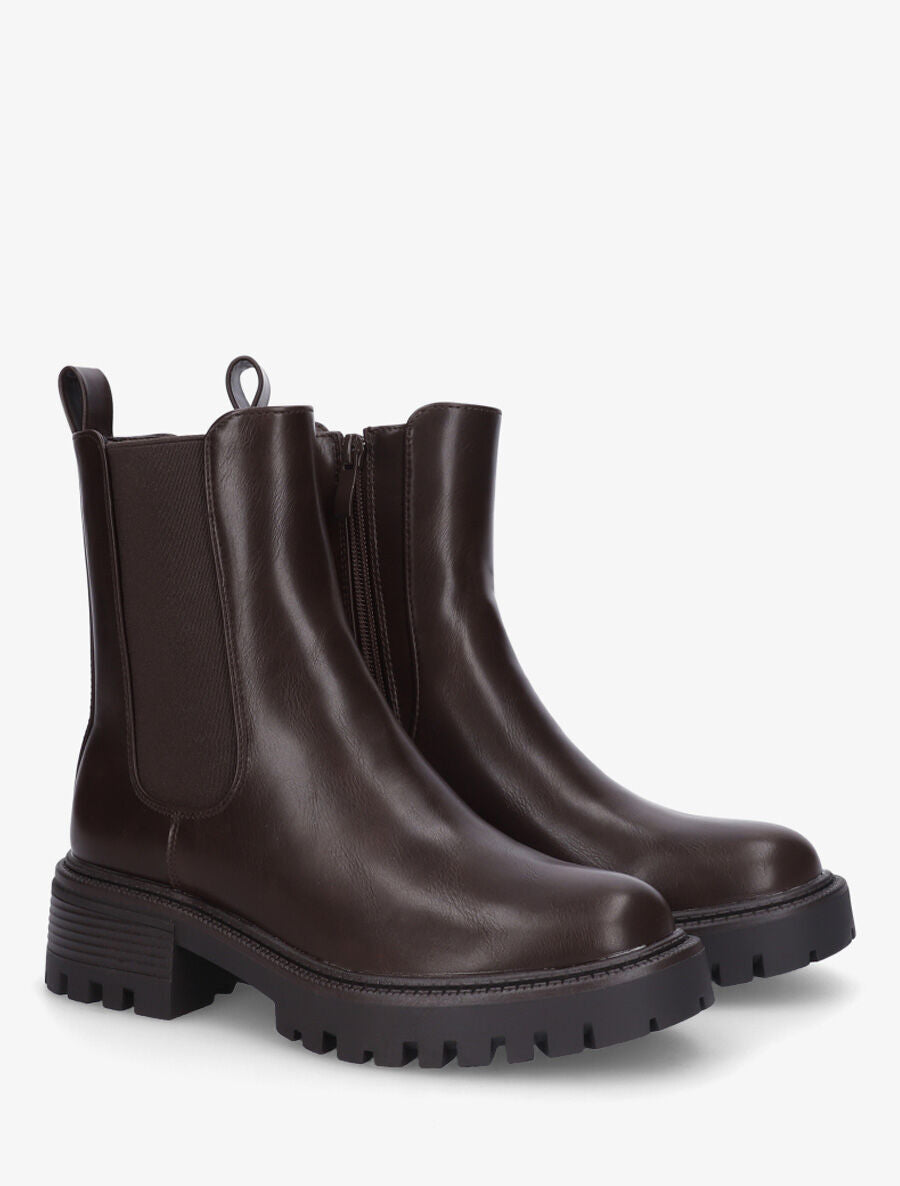 Bottines montantes élastiquées - Marron - 4