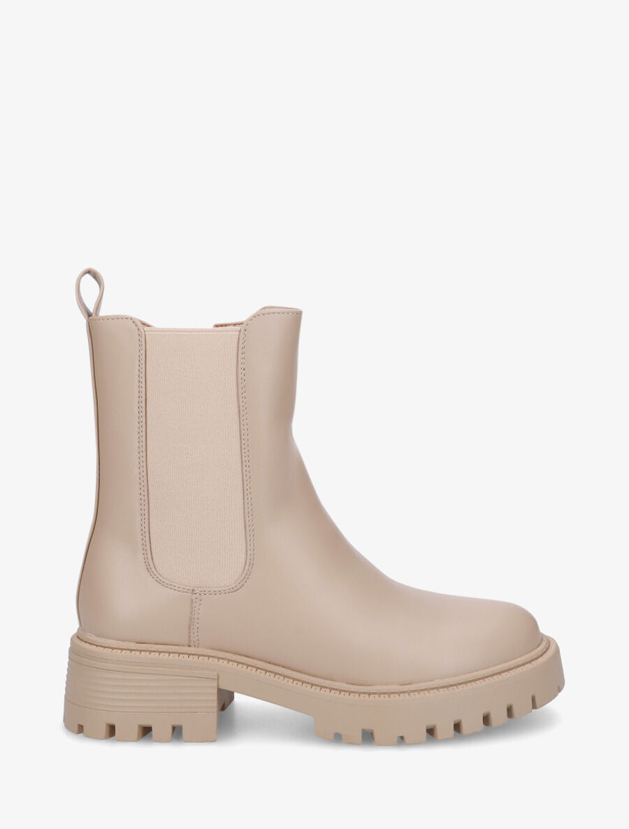 Bottines montantes élastiquées - Beige - 5