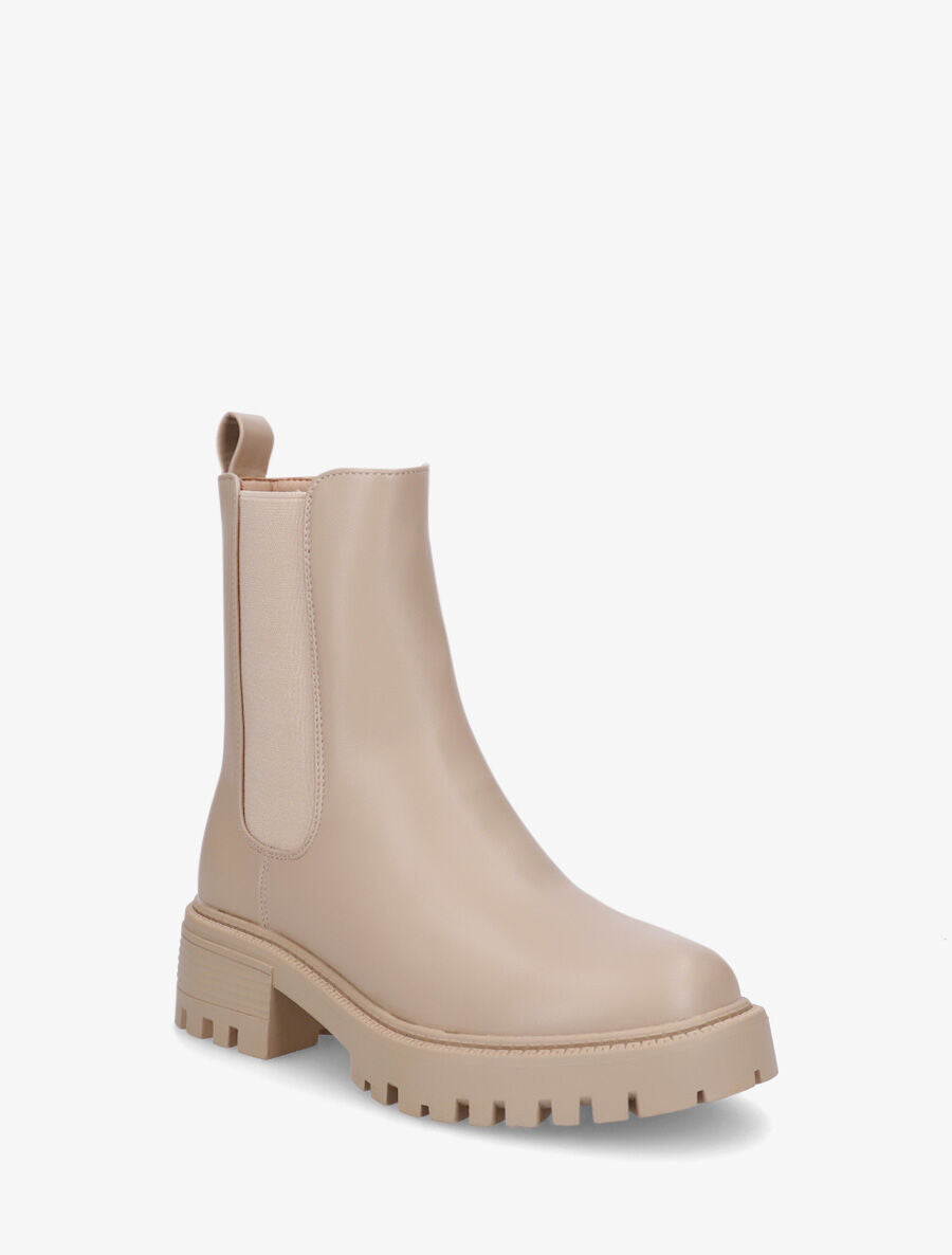 Bottines montantes élastiquées - Beige - 2