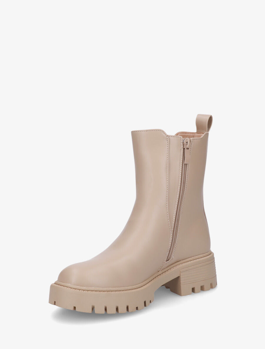 Bottines montantes élastiquées - Beige - 3