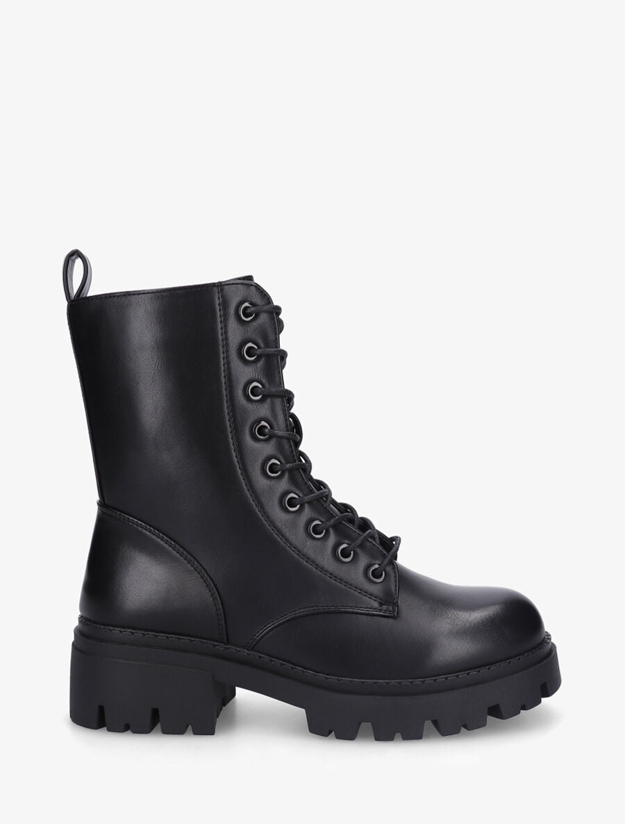 Bottines en simili style rangers - Noir - 1