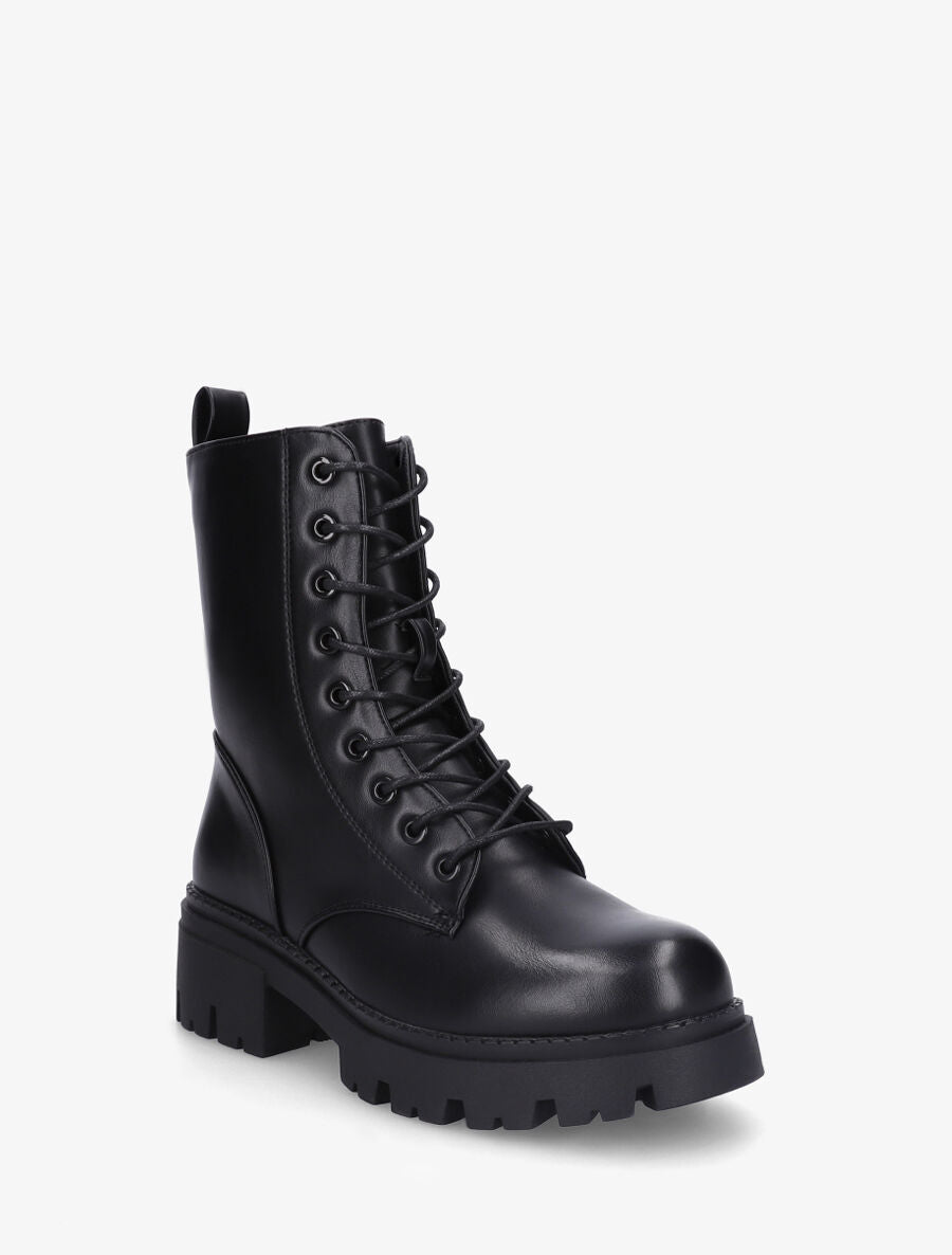 Bottines en simili style rangers - Noir - 2