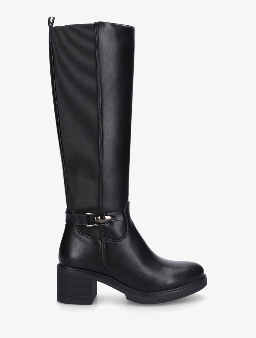 Bottes élastiquées à talon - Noir - 5