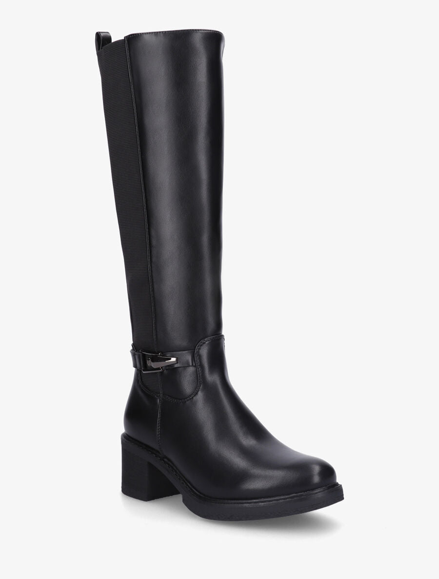 Bottes élastiquées à talon - Noir - 2