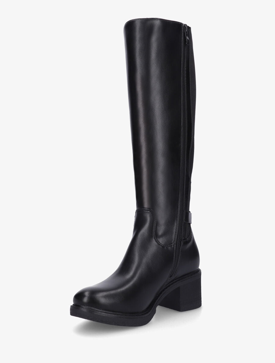 Bottes élastiquées à talon - Noir - 3
