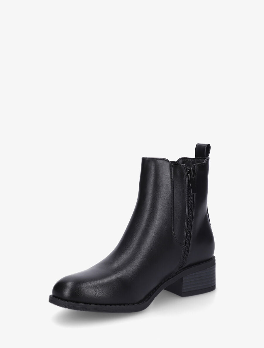 Bottines en simili style chelsea - Noir - 3