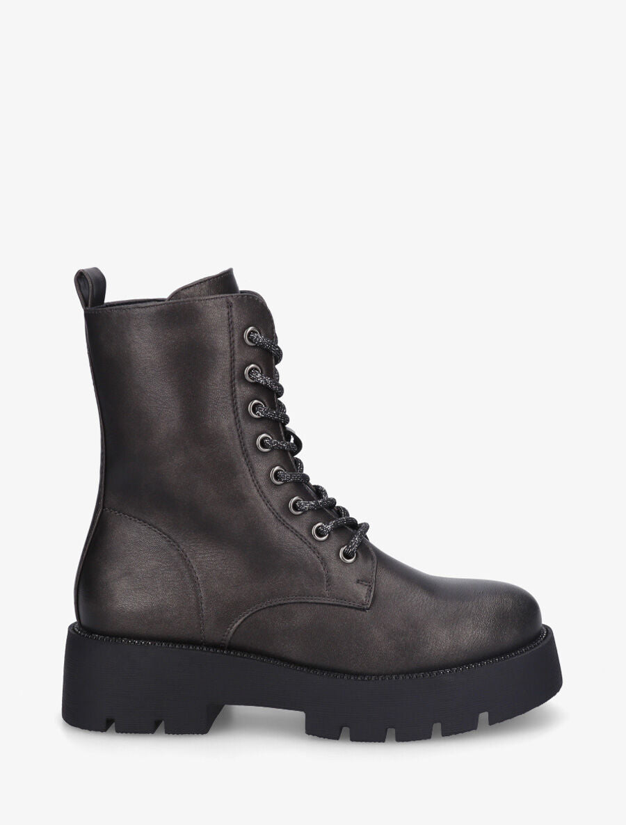 Bottines montantes en simili - Anthracite - 5