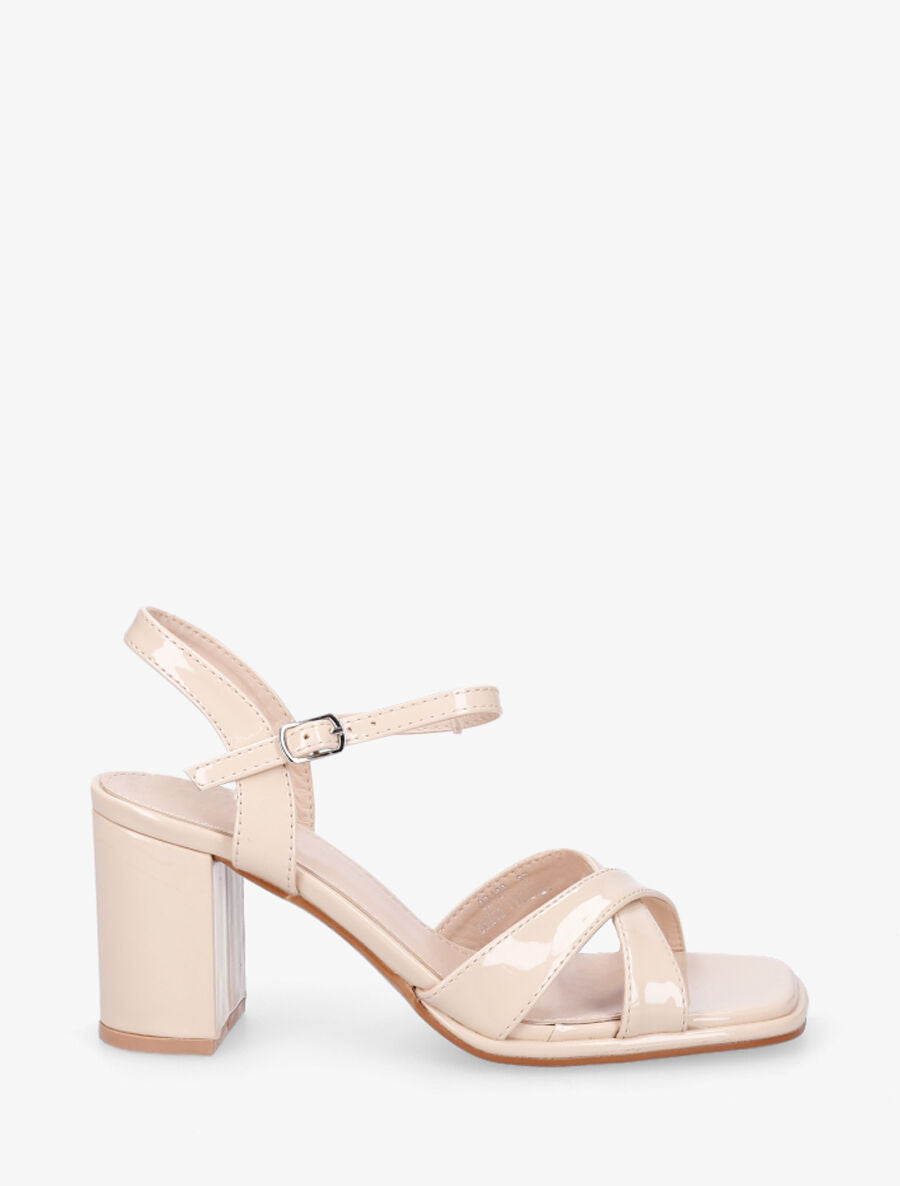 Sandales vernies à talon - Beige - 1