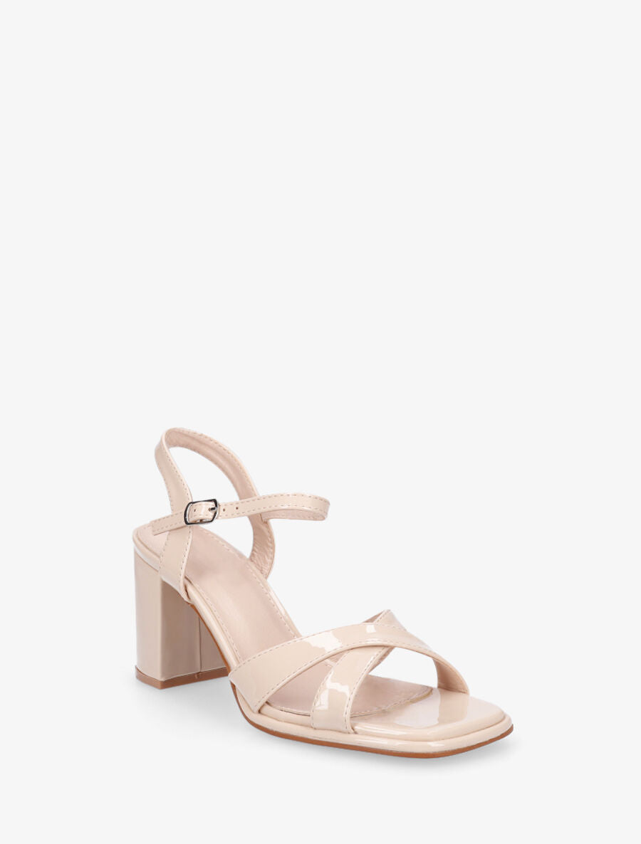 Sandales vernies à talon - Beige - 2