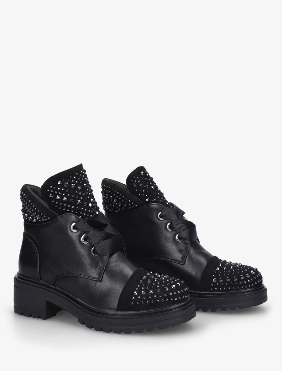 Bottines low cut à lacets - Noir - 4