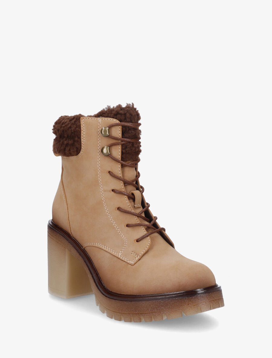 Bottines fourrées à semelle caoutchouc - Camel - 2