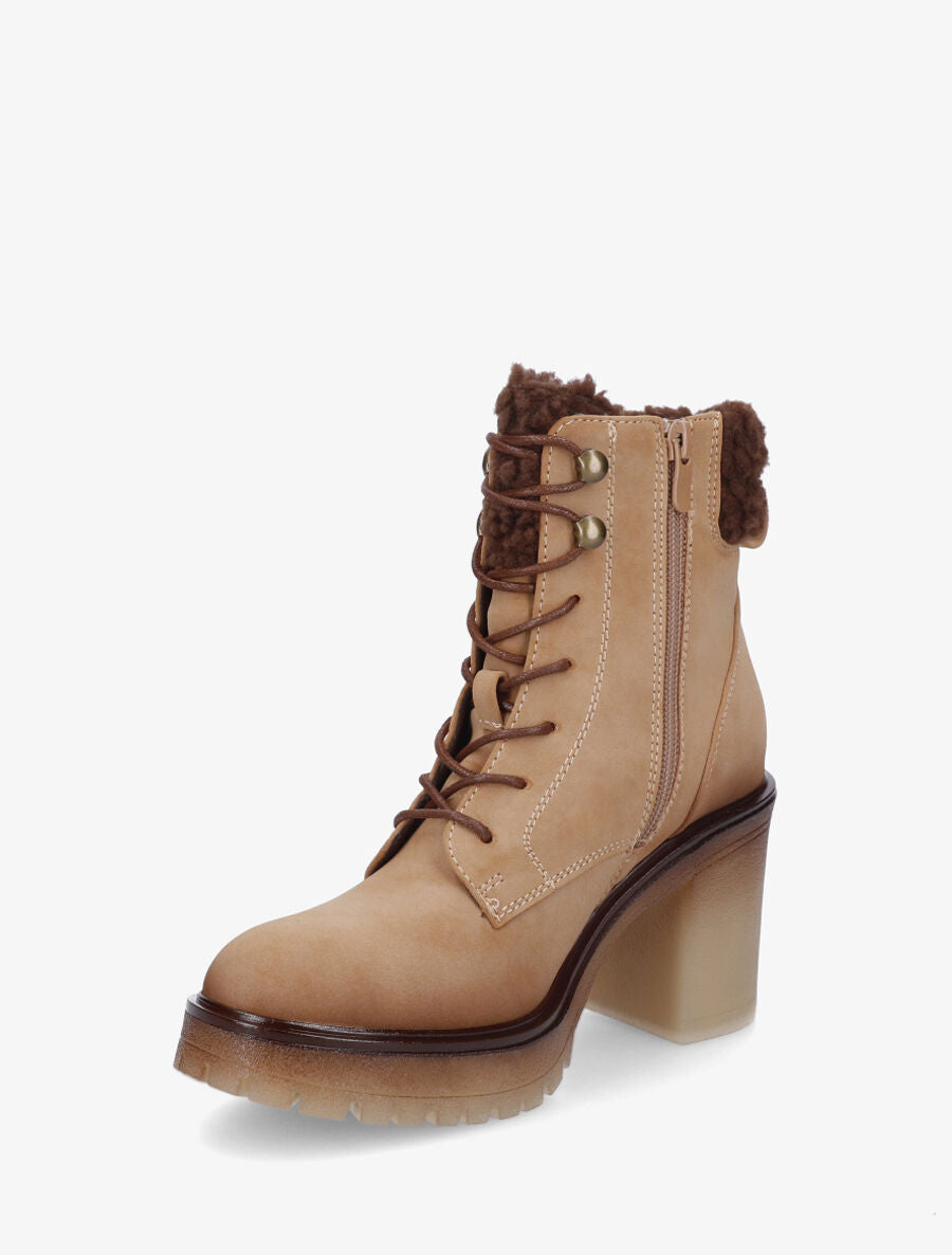Bottines fourrées à semelle caoutchouc - Camel - 3