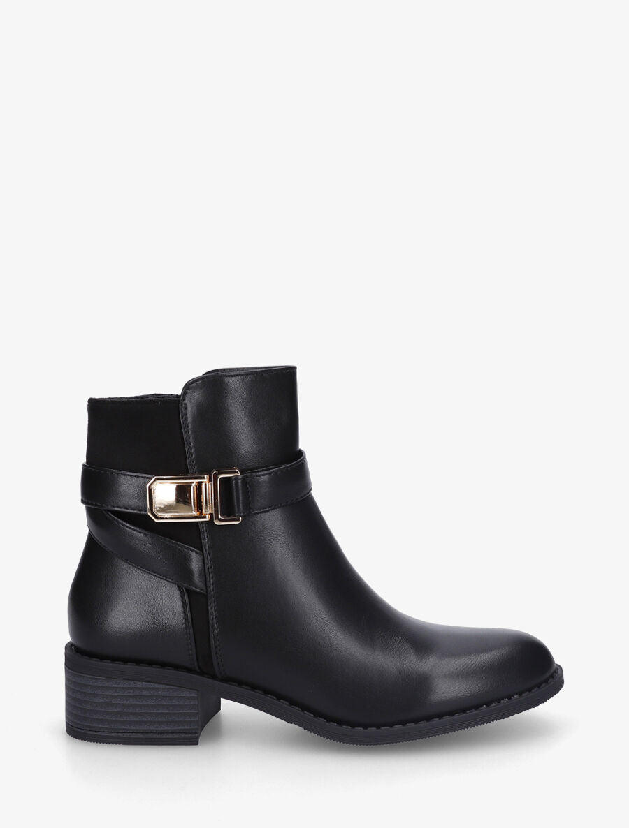 Bottines unies bi-matière - Noir - 5