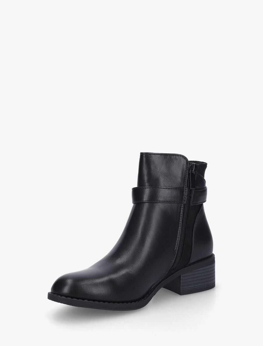 Bottines unies bi-matière - Noir - 3