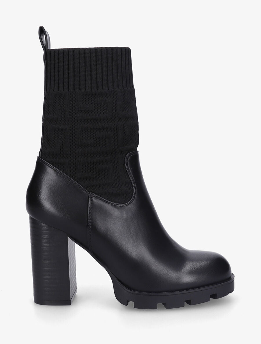 Bottines chaussettes imprimé grec - Noir - 1