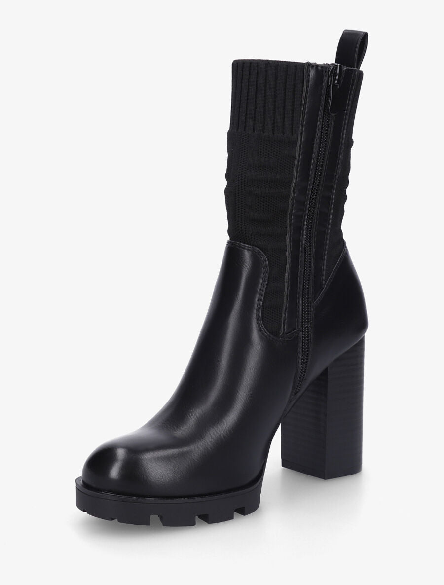 Bottines chaussettes imprimé grec - Noir - 3