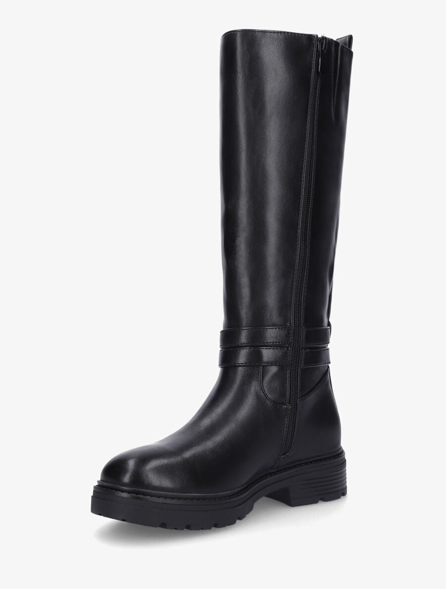Bottes unies en simili - Noir - 3
