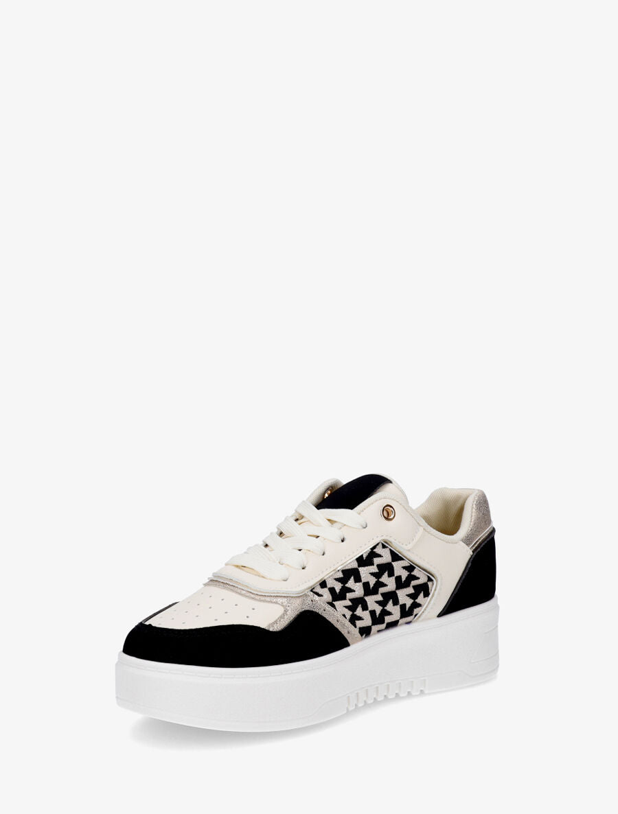 Sneakers en simili à imprimé graphique irisé - Noir - 3