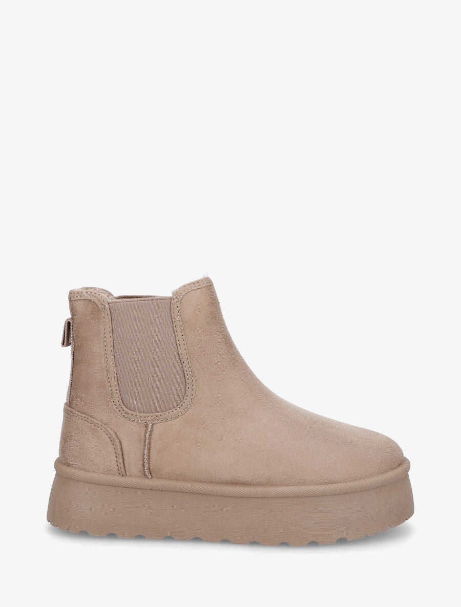 Bottines fourrées à bande élastiquée - Taupe - 5