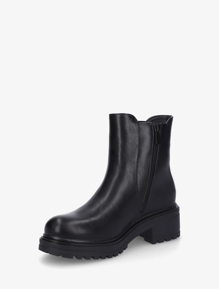 Bottines élastiquées et sanglées en simili - Noir - 3