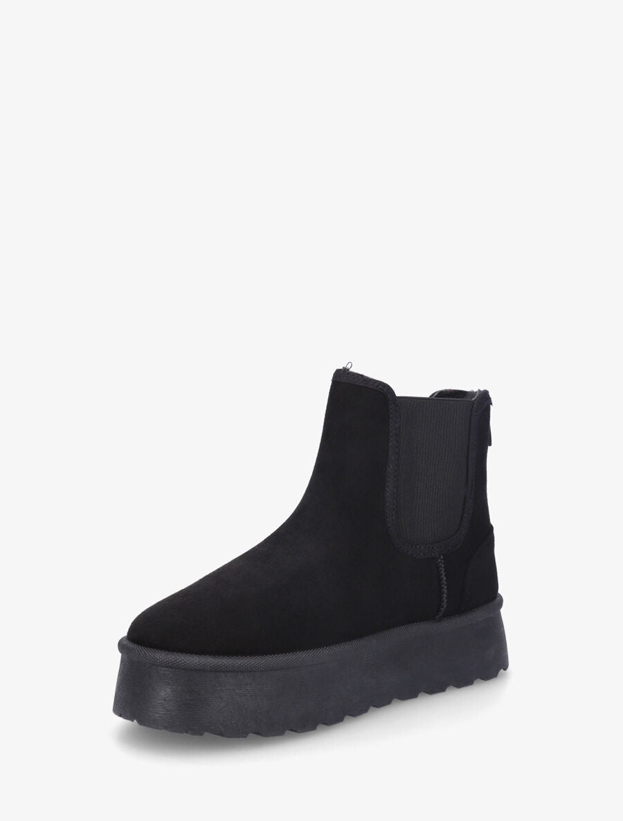 Bottines fourrées à bande élastiquée - Noir - 3