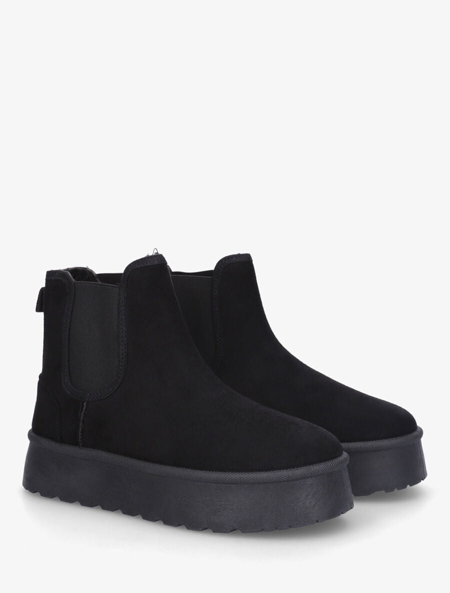 Bottines fourrées à bande élastiquée - Noir - 4