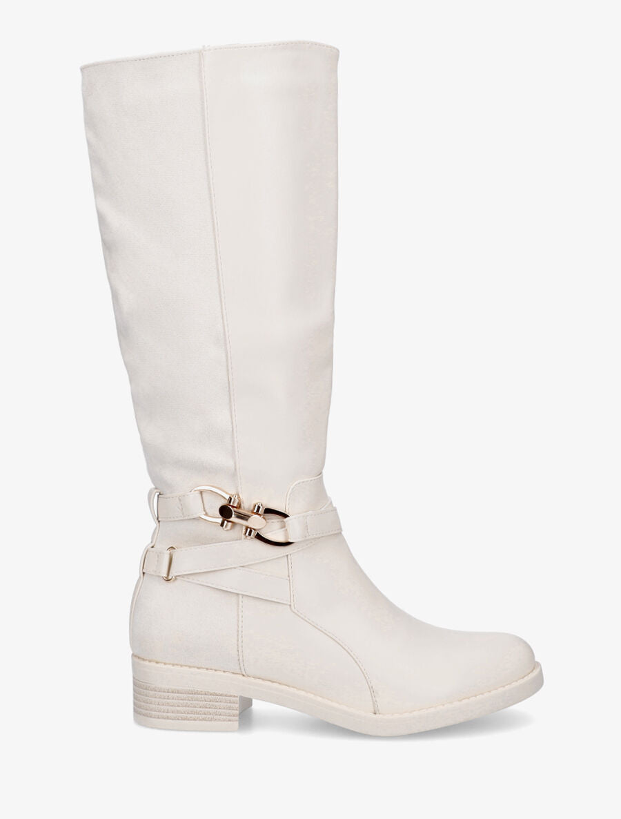 Bottes unies bi-matière - Crème - 1