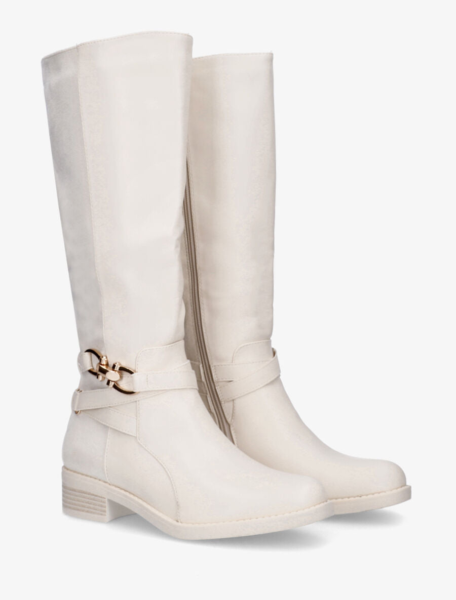 Bottes unies bi-matière - Crème - 4