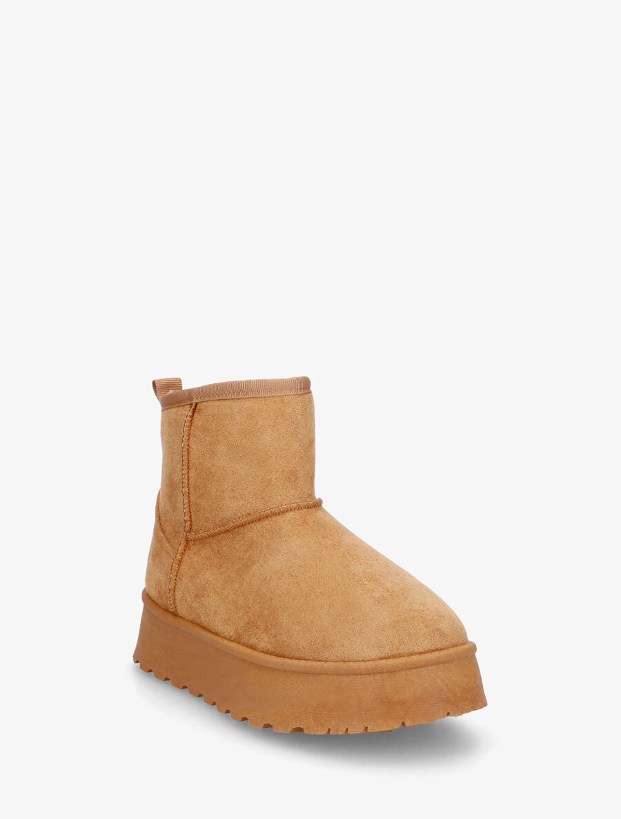 Bottines en suédine à intérieur fourré - Camel - 2