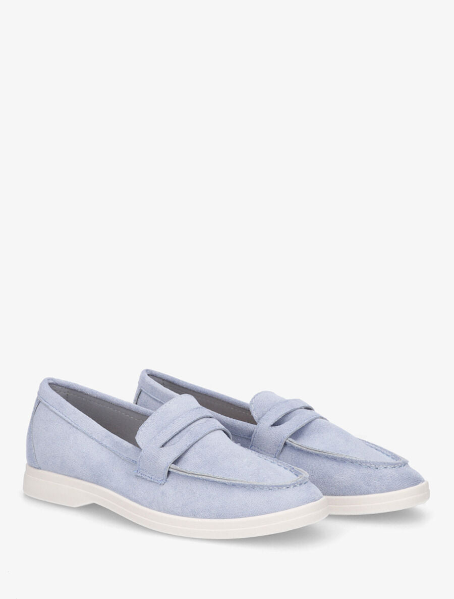 Mocassins en suédine - Bleu clair - 4
