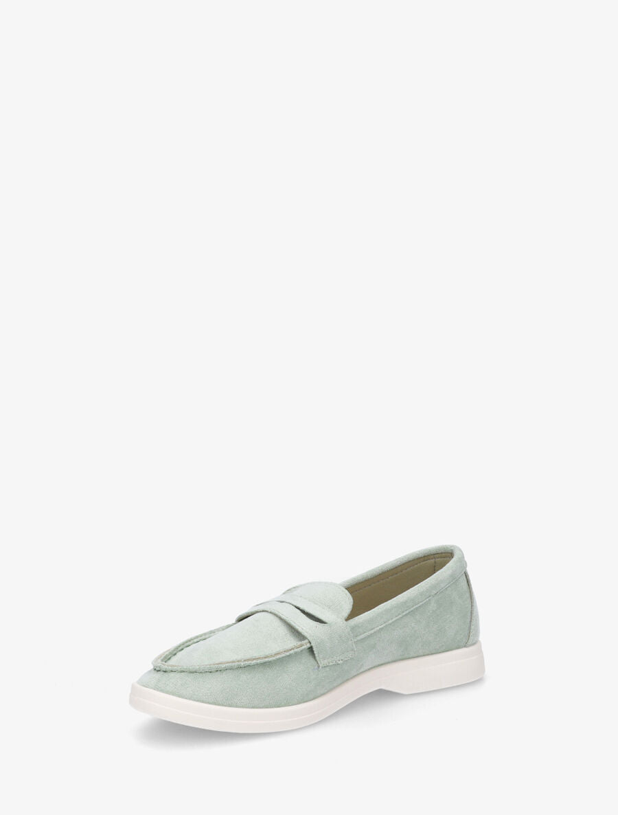 Mocassins en suédine - Vert amande - 3