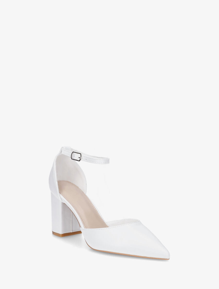 Escarpins à talon bloc et bouts pointus - Blanc - 2
