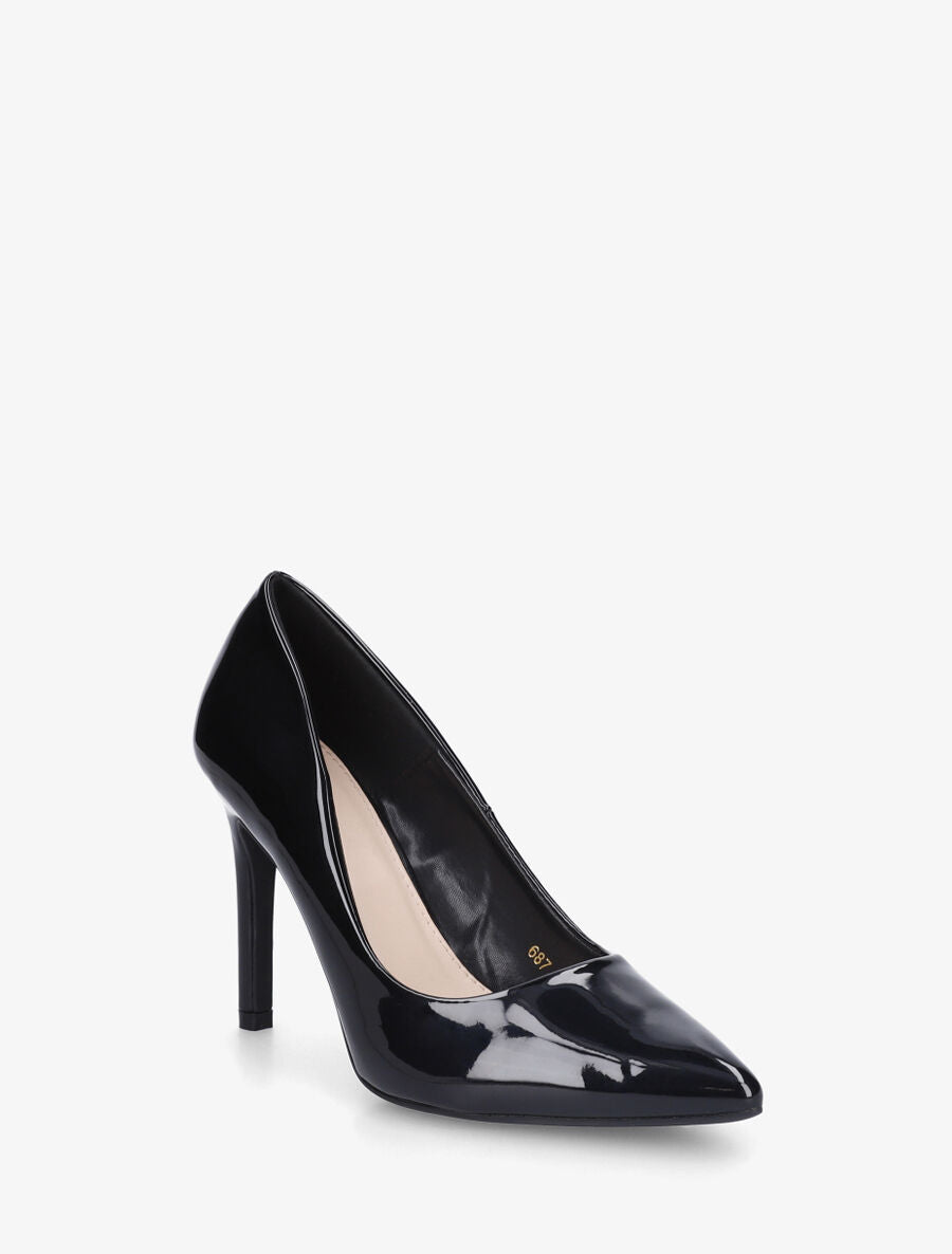 Escaprins vernis hauts à bouts pointus - Noir - 2