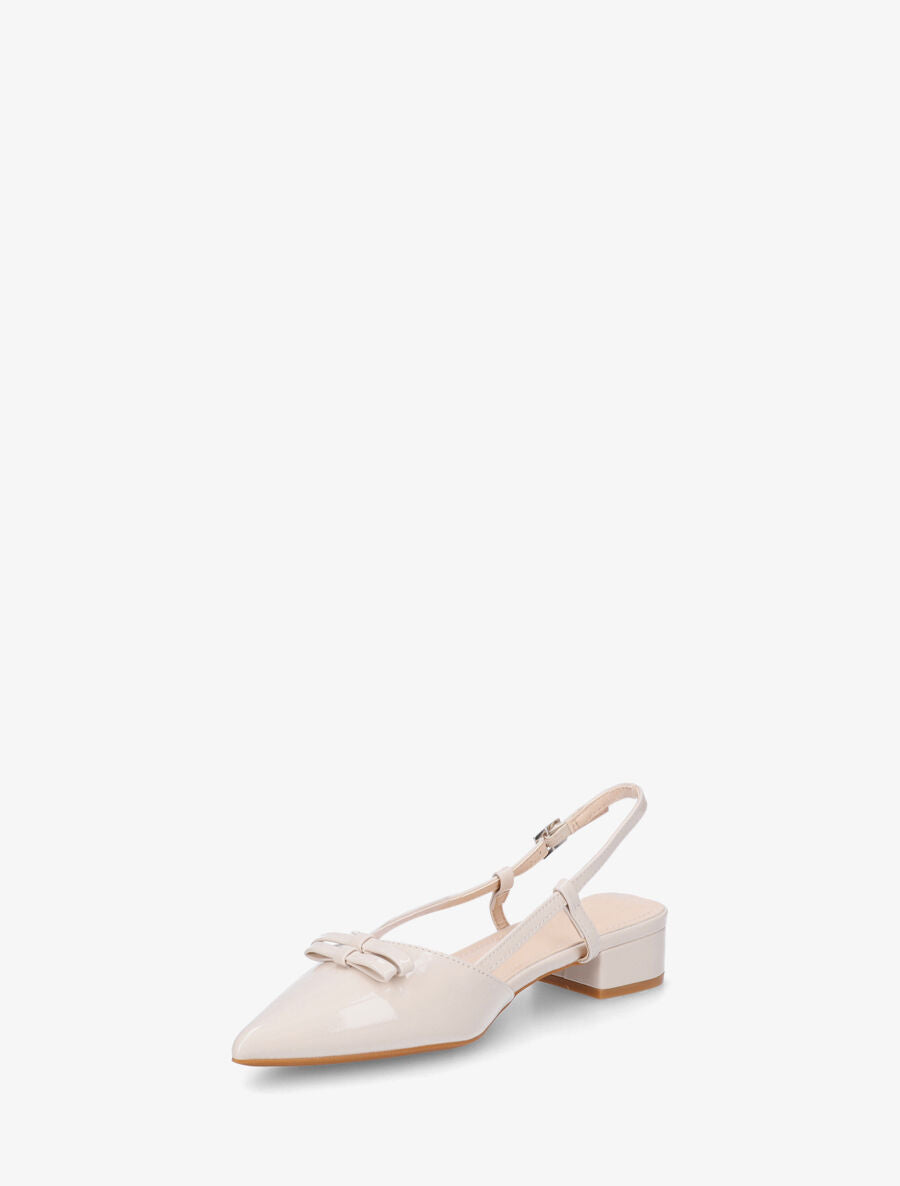 Ballerines ouvertes pointus à noeuds - Beige - 3