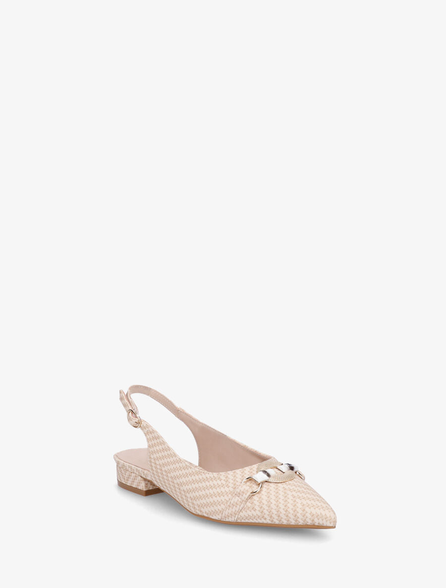 Ballerines ouvertes à boucle bijou - Beige clair - 2