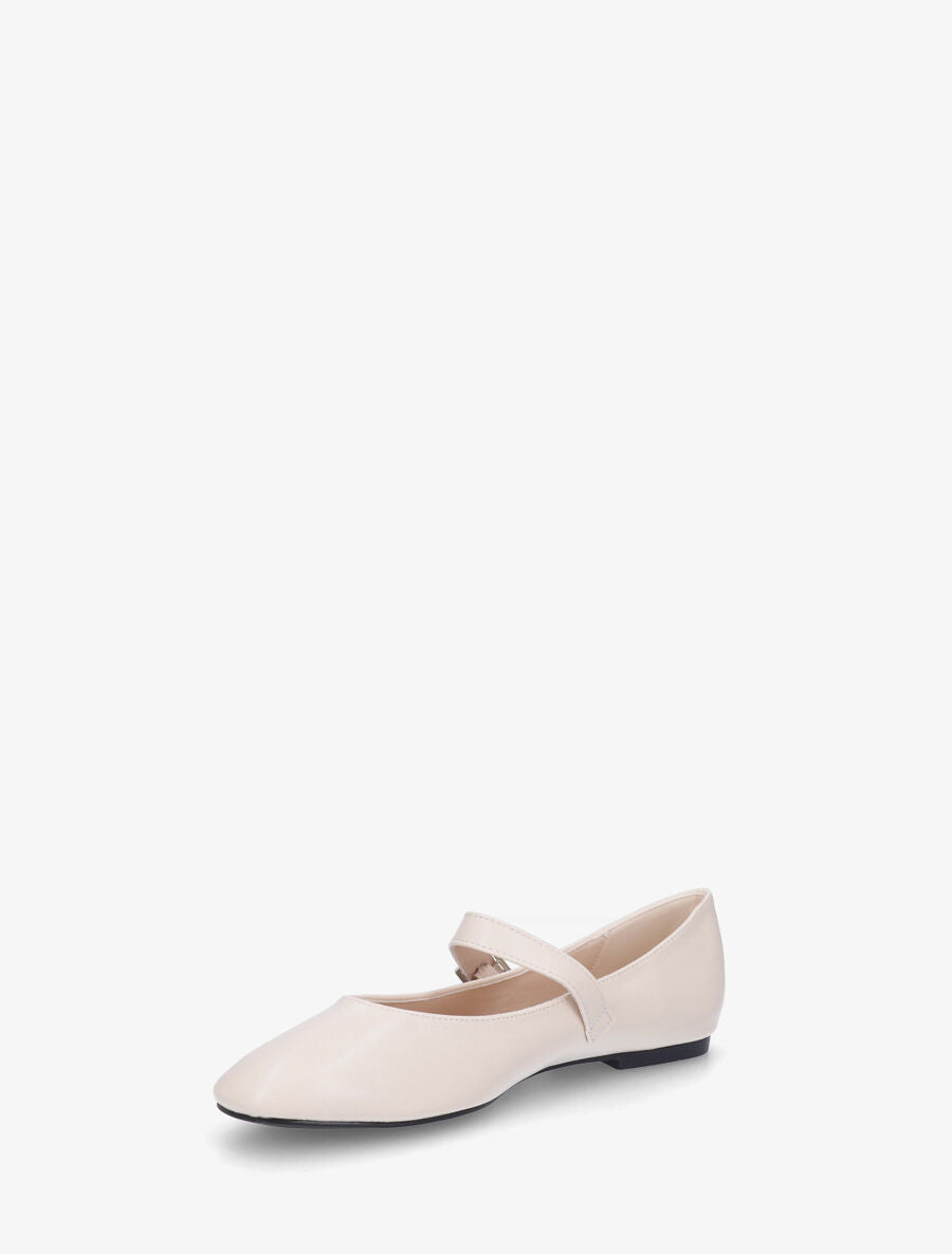 Ballerines en simili à bride - Beige - 3