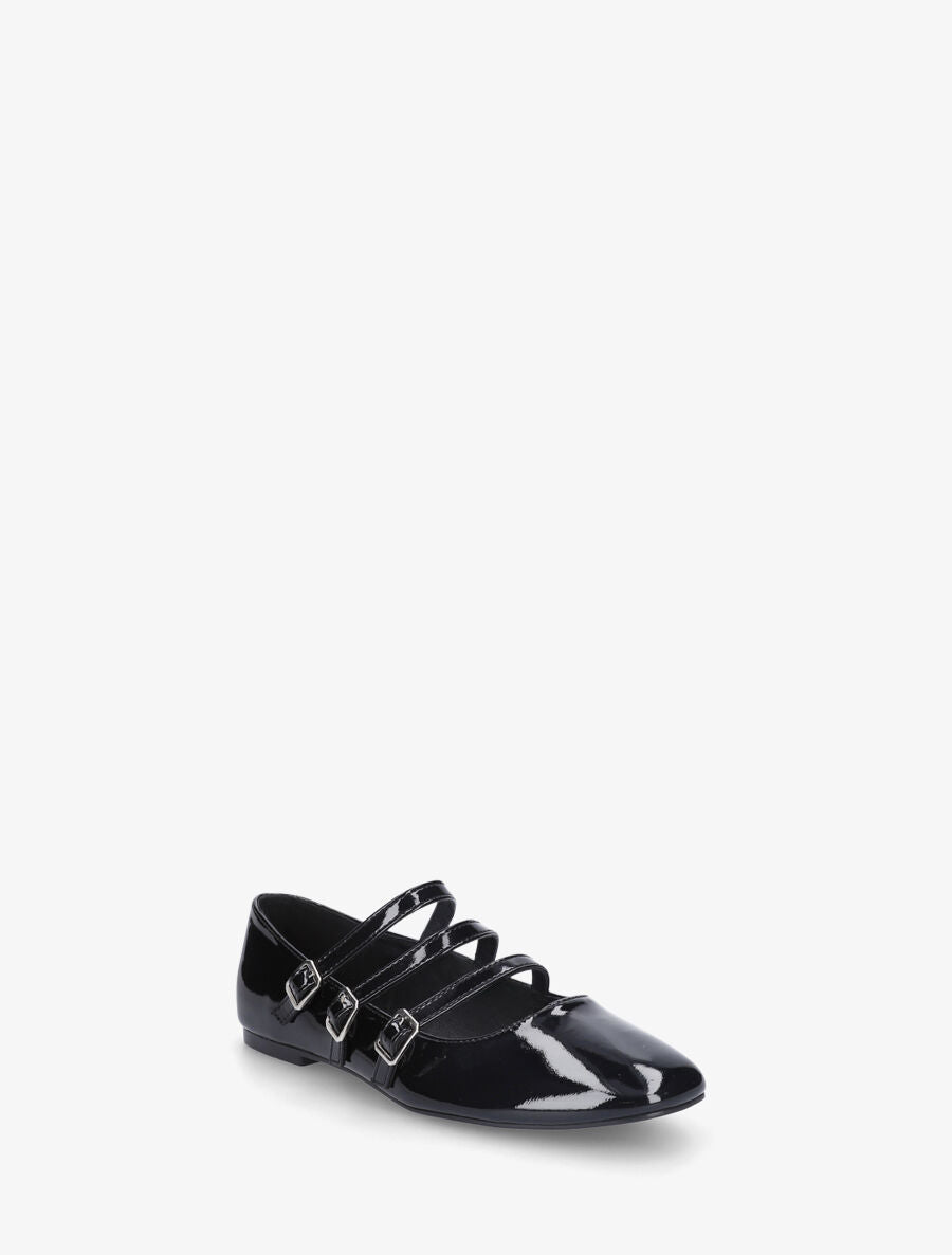 Ballerines vernies à 3 brides - Noir - 2