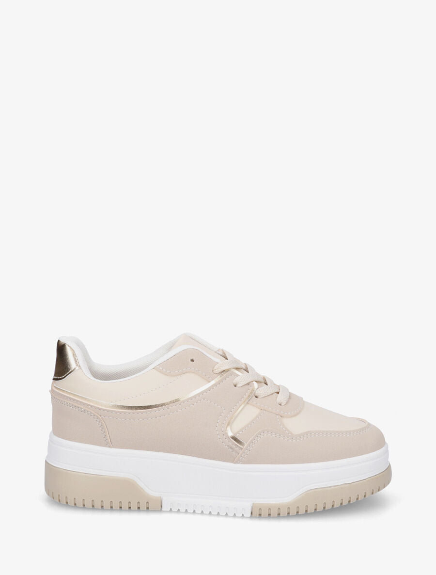 Baskets à empiècements nacrés - Beige - 1