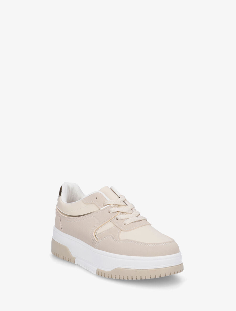 Baskets à empiècements nacrés - Beige - 2
