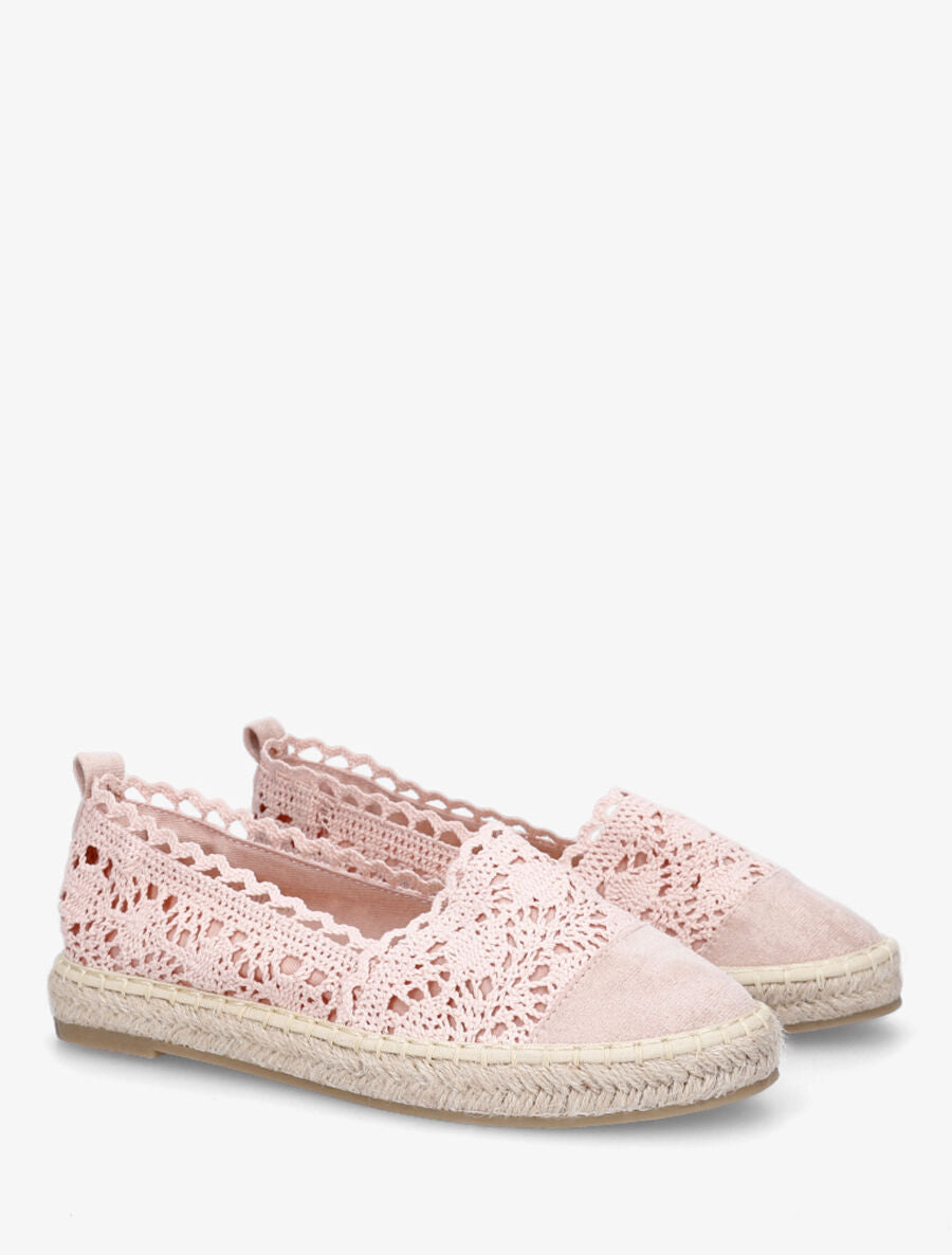 Espadrilles en tissu et suédine - Rose - 4