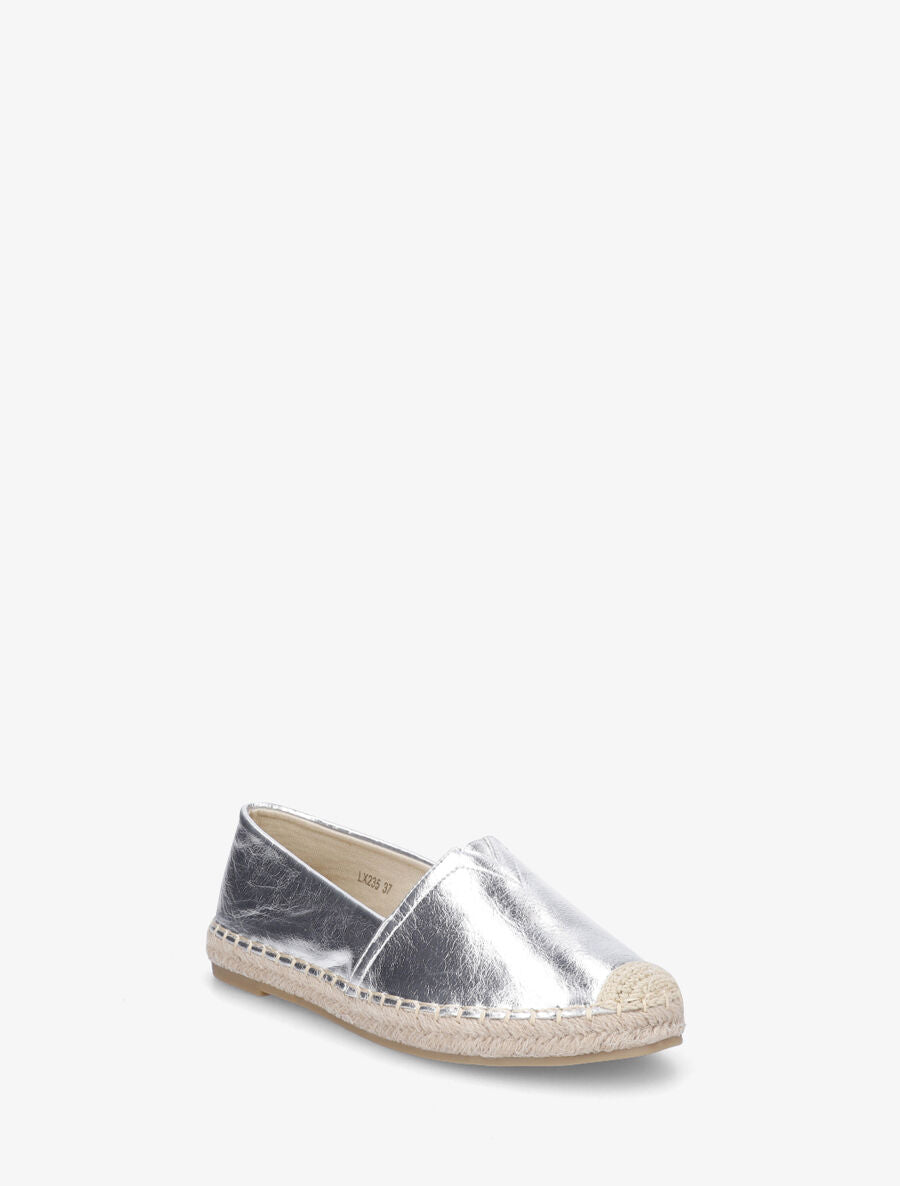 Espadrilles plates en simili nacré - Argent - 2